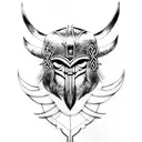 vikings crow odin  tattoo design idea