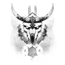 vikings crow odin  tattoo design idea