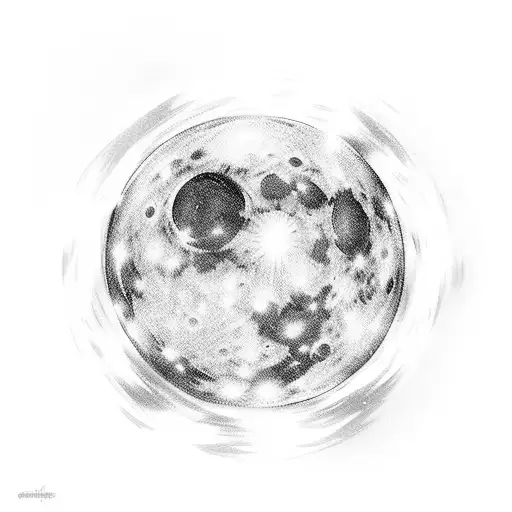 a discoball full moon  tattoo design idea