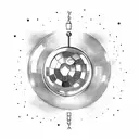 a discoball full moon  tattoo design idea