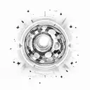 a discoball full moon  tattoo design idea