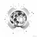 a discoball full moon  tattoo design idea