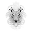 Create intricate blackwork tattoo: music, surrealism, creativity, ADHD. Mesmerizing linework, captivating shading.  tattoo design idea