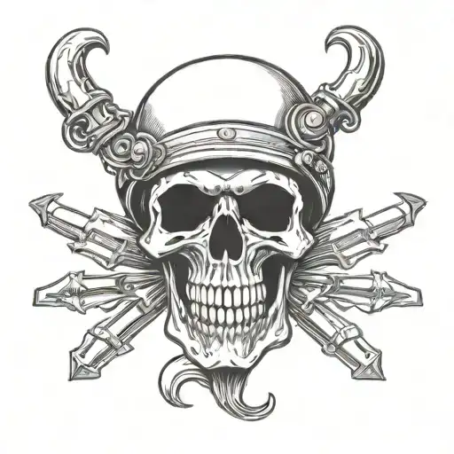 biker skull tattoo design idea
