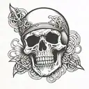 biker skull tattoo design idea