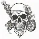 biker skull tattoo design idea