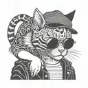 cat boy gangster tattoo design idea