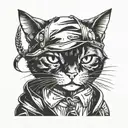 cat boy gangster tattoo design idea