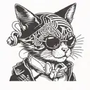 cat boy gangster tattoo design idea