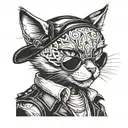 cat boy gangster tattoo design idea
