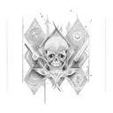 text " How?! " with number 8, or something about andrew tate tattoo design idea