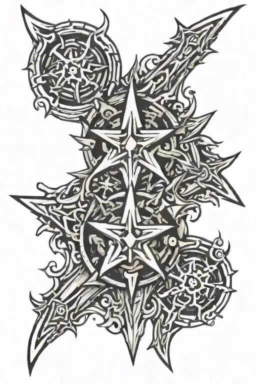 shurikens tattoo design idea
