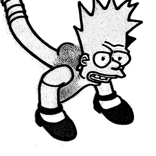 Bart simpson con dragon tattoo design idea