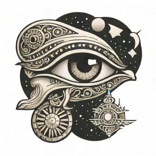 Horus eye, libra constellation, creation of adam tattoo design idea