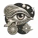 Horus eye, libra constellation, creation of adam tattoo design idea