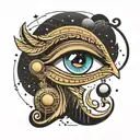 Horus eye, libra constellation, creation of adam tattoo design idea
