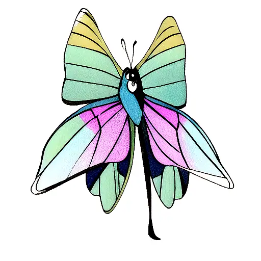 borboleta azul tattoo design idea