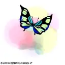 borboleta azul tattoo design idea