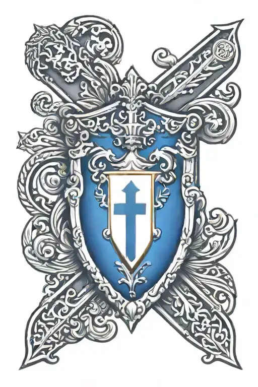 Dominican Republic shield cross royalty tattoo design idea