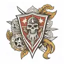 U.S.M.C Dominican shield adorned tattoo design idea