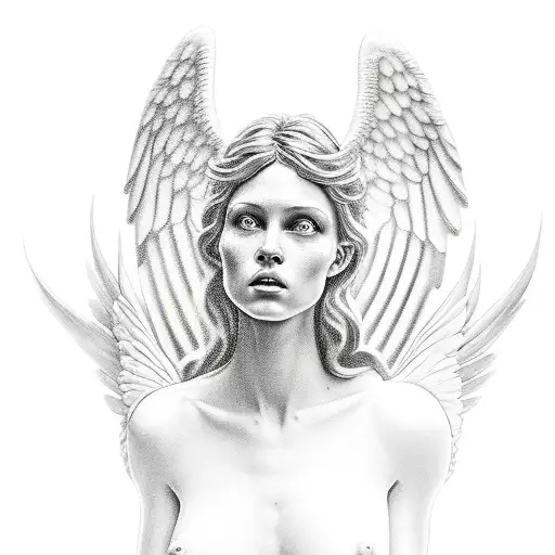 biblical angel tattoo design idea