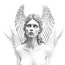biblical angel tattoo design idea