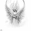 biblical angel tattoo design idea