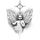 biblical angel tattoo design idea