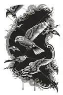 kite soaring tattoo design idea