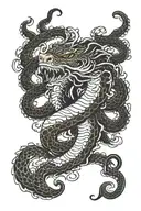 wave fish tiger octopus tentacles tattoo design idea