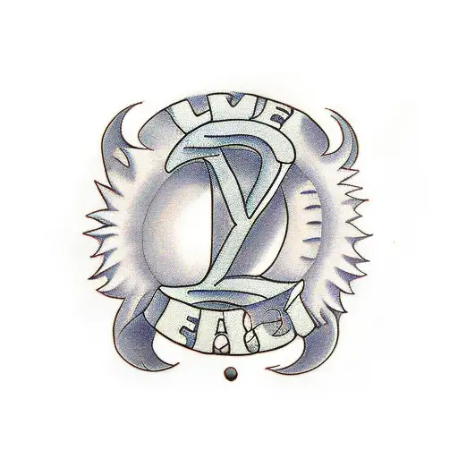 a bean with the letter "L"carved in it.  tattoo design idea