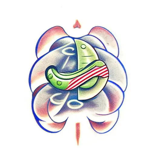 a Lima bean with the letter "L"carved in it.  tattoo design idea