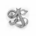 a kidney bean with the letter L carved in it.  tattoo design idea