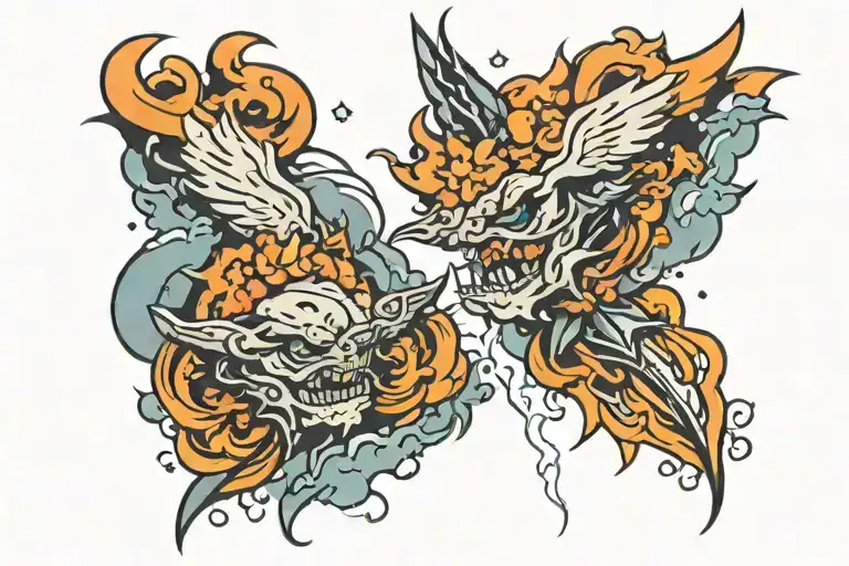 Thunderstorm tattoo design idea