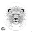 Ladybug lion bear tattoo design idea