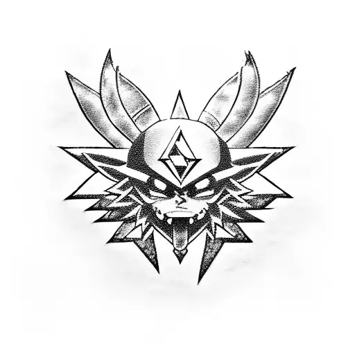 A mashup tattoo featuring characters from Kingdom Hearts, One Piece, Dragon Ball, and The Legend of Zelda in a gaming-themed design tattoo design idea