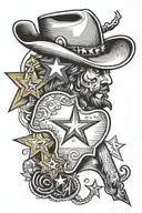 Texas inspired tattoo with star on shoulder tattoo tattoo design idea