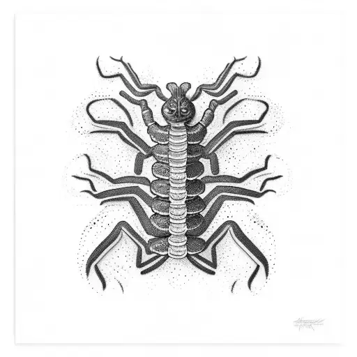 Centipede made from human bodies tattoo design idea