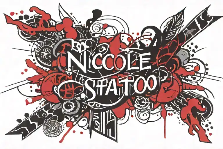 Nicole and john name tag style tattoo design tattoo design idea