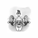 A weightlifter lifting a barbell with determination tattoo design idea