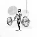 A weightlifter lifting a barbell with determination tattoo design idea