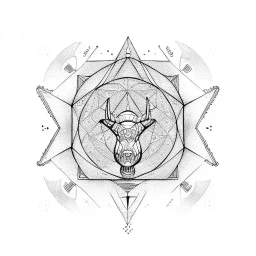 Astrology aries tattoo design idea