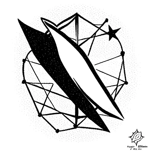 Icarus falling from virgo star constellation  tattoo design idea