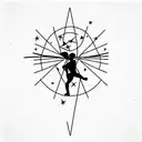 Icarus falling from virgo star constellation  tattoo design idea