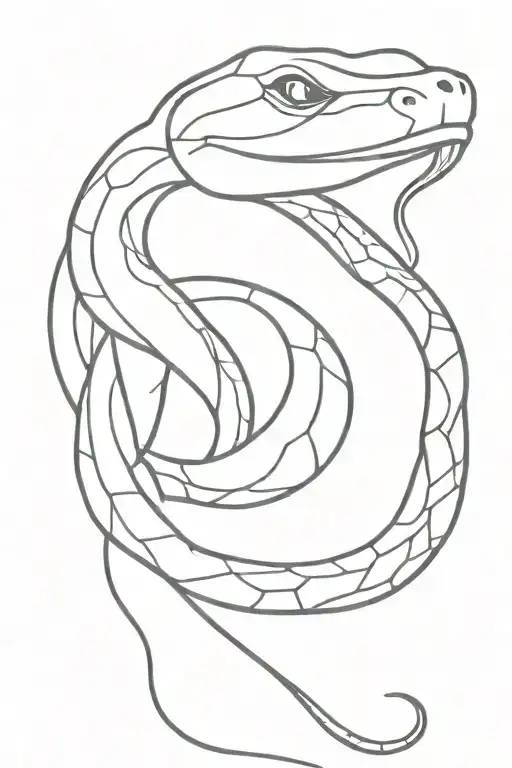 black long snake with open mouth tattoo design idea