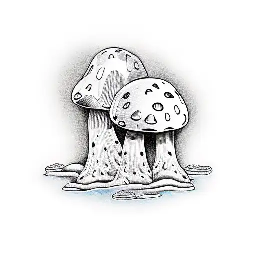 meditating mushroom tattoo design idea