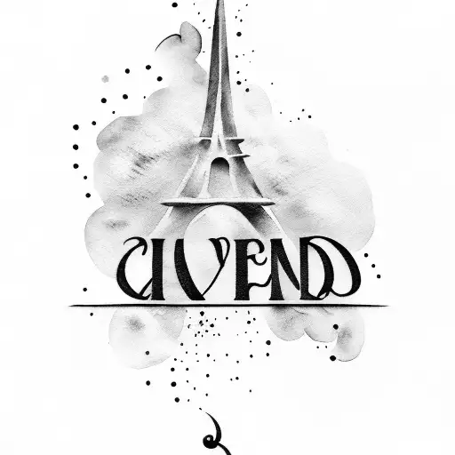 A delicate script font tattoo of your children's names with a watercolor background tattoo design idea