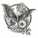 Yin Yang Butterfly tattoo design idea