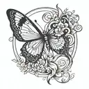 Yin Yang Butterfly tattoo design idea