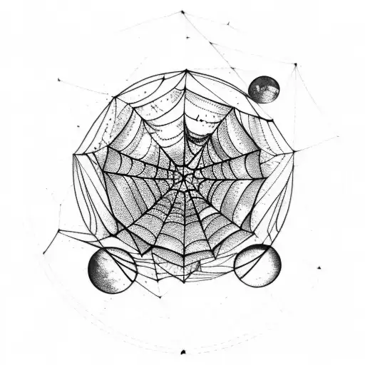 Moon phases forming a spiderweb tattoo design idea